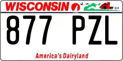 WI license plate 877PZL
