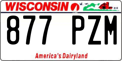 WI license plate 877PZM