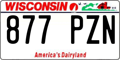 WI license plate 877PZN