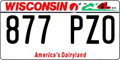 WI license plate 877PZO