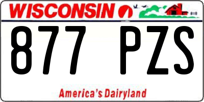 WI license plate 877PZS