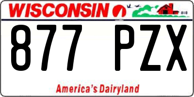 WI license plate 877PZX