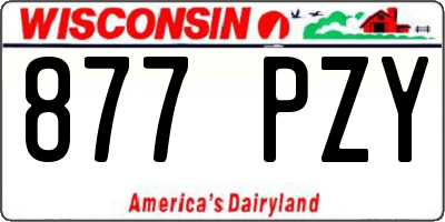 WI license plate 877PZY