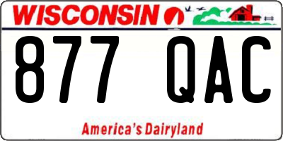 WI license plate 877QAC