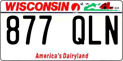 WI license plate 877QLN