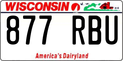 WI license plate 877RBU