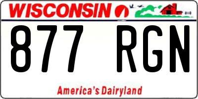 WI license plate 877RGN