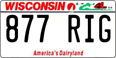 WI license plate 877RIG