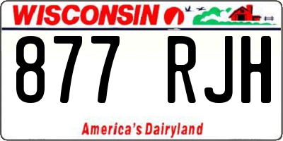 WI license plate 877RJH