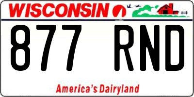 WI license plate 877RND