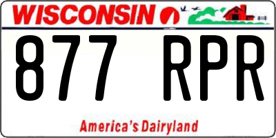 WI license plate 877RPR