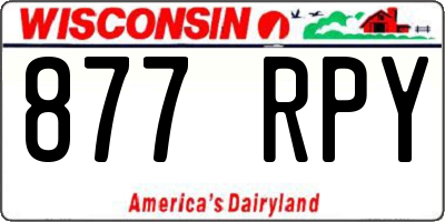 WI license plate 877RPY