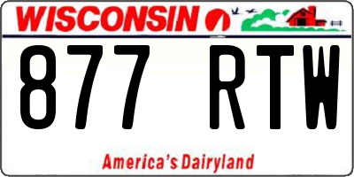 WI license plate 877RTW