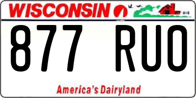 WI license plate 877RUO