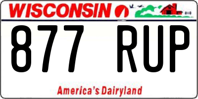 WI license plate 877RUP