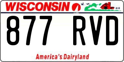 WI license plate 877RVD