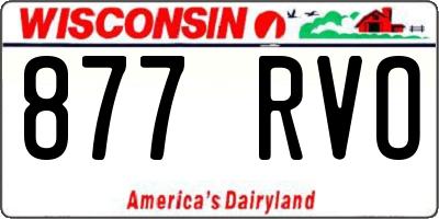 WI license plate 877RVO