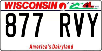 WI license plate 877RVY