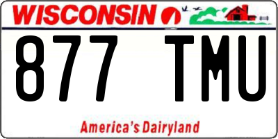 WI license plate 877TMU