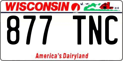 WI license plate 877TNC