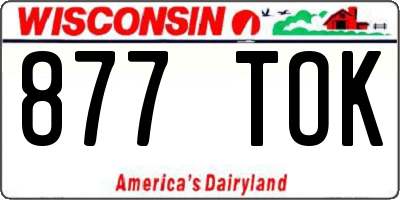 WI license plate 877TOK