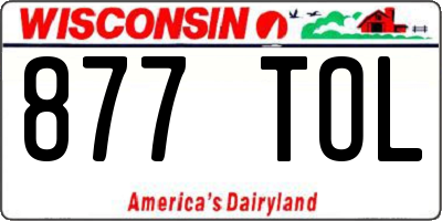 WI license plate 877TOL