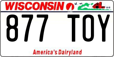 WI license plate 877TOY
