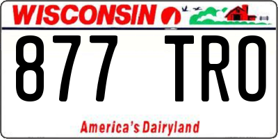 WI license plate 877TRO