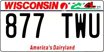 WI license plate 877TWU