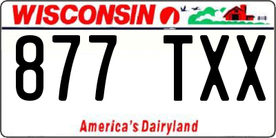 WI license plate 877TXX