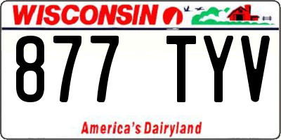 WI license plate 877TYV