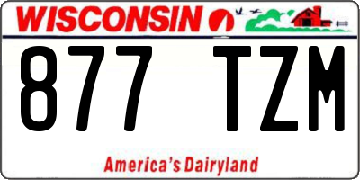 WI license plate 877TZM