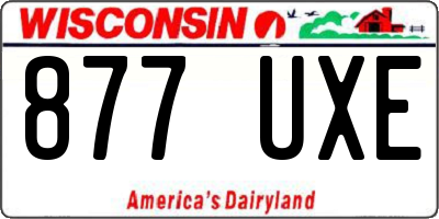 WI license plate 877UXE