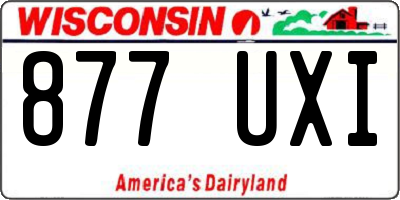 WI license plate 877UXI