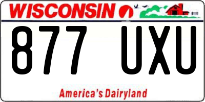 WI license plate 877UXU