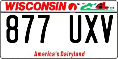 WI license plate 877UXV