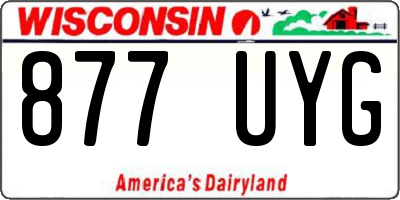 WI license plate 877UYG