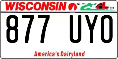 WI license plate 877UYO