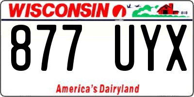 WI license plate 877UYX