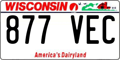 WI license plate 877VEC