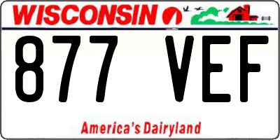 WI license plate 877VEF
