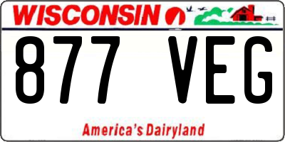 WI license plate 877VEG