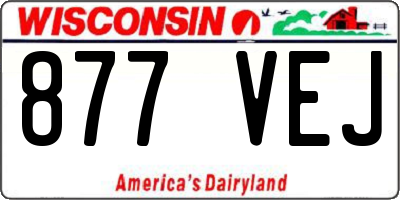 WI license plate 877VEJ