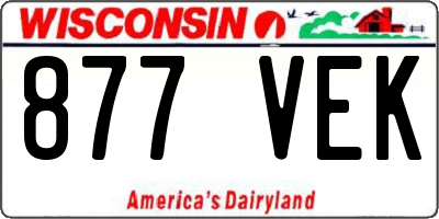 WI license plate 877VEK