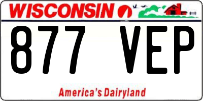 WI license plate 877VEP
