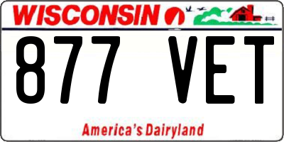 WI license plate 877VET