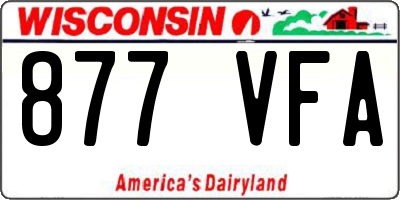 WI license plate 877VFA