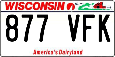 WI license plate 877VFK