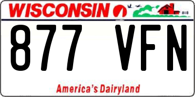 WI license plate 877VFN