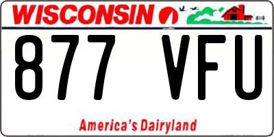 WI license plate 877VFU